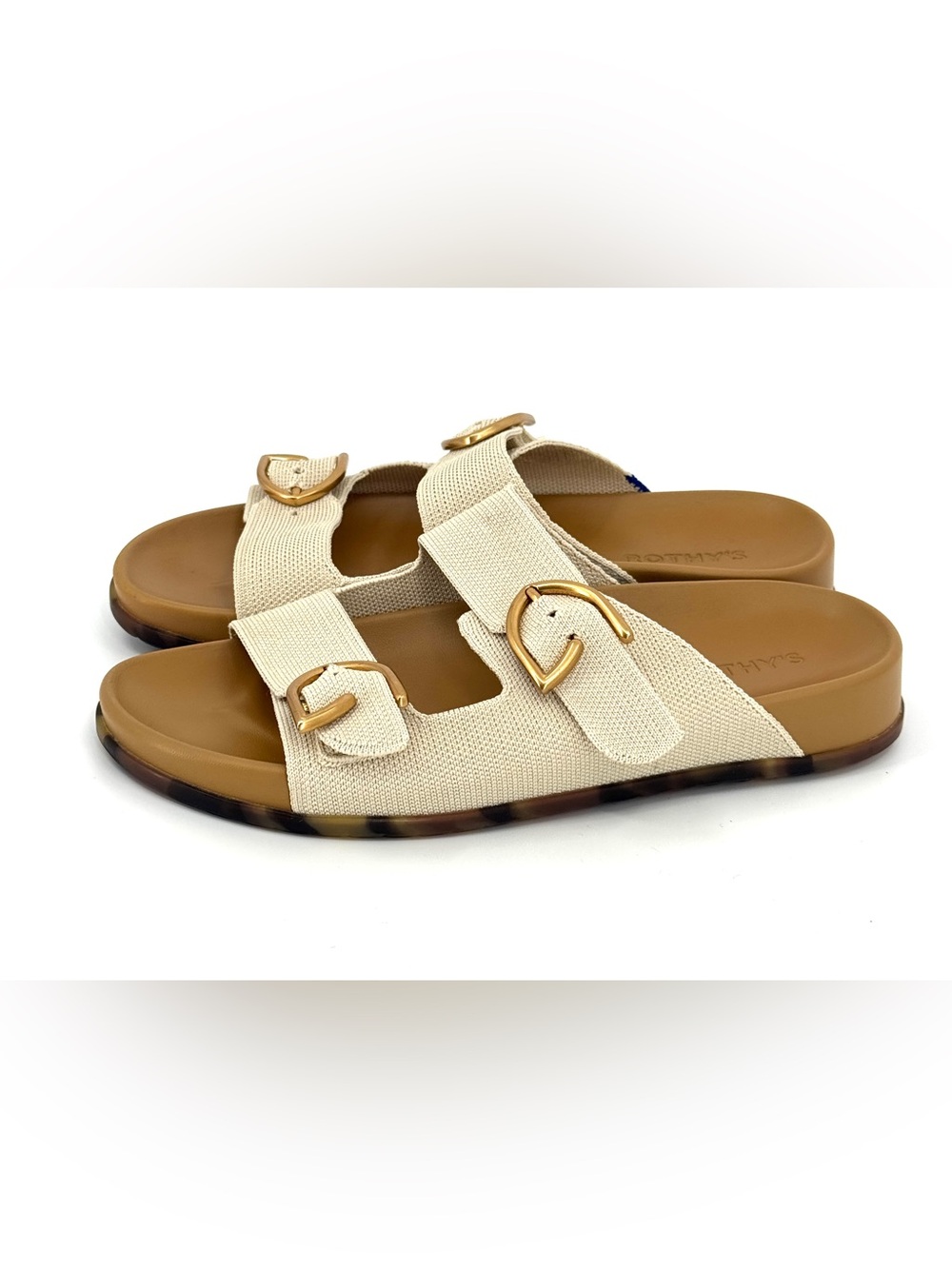 Rothy Buckle Slide Summer Sandals Off White - Picture 3 of 8